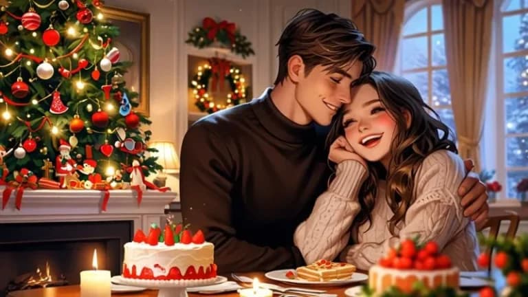 クリスマスを楽しむカップル