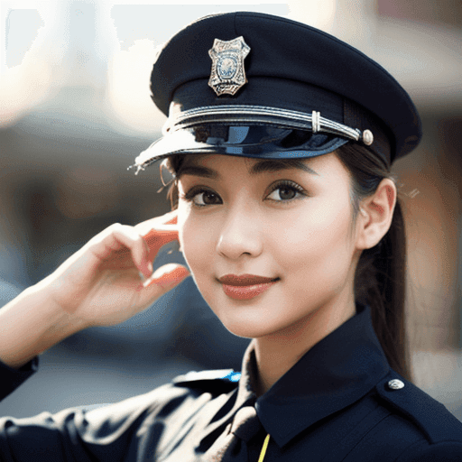 女性警察官風の女性