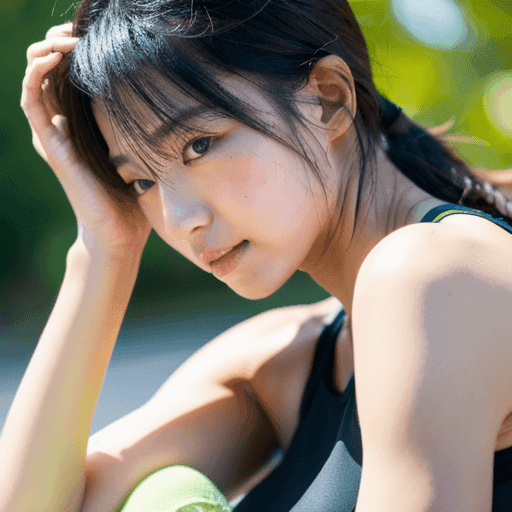 ランニングで疲れている女性