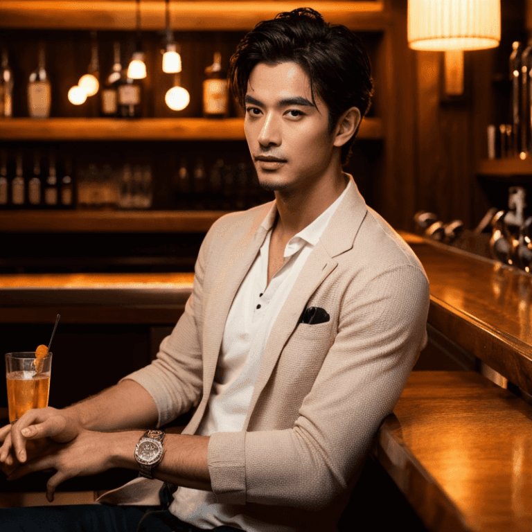 バーでゆっくりと時間を楽しむ大人の男