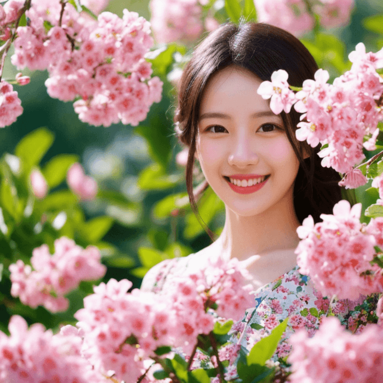 花咲くような華やかな女性