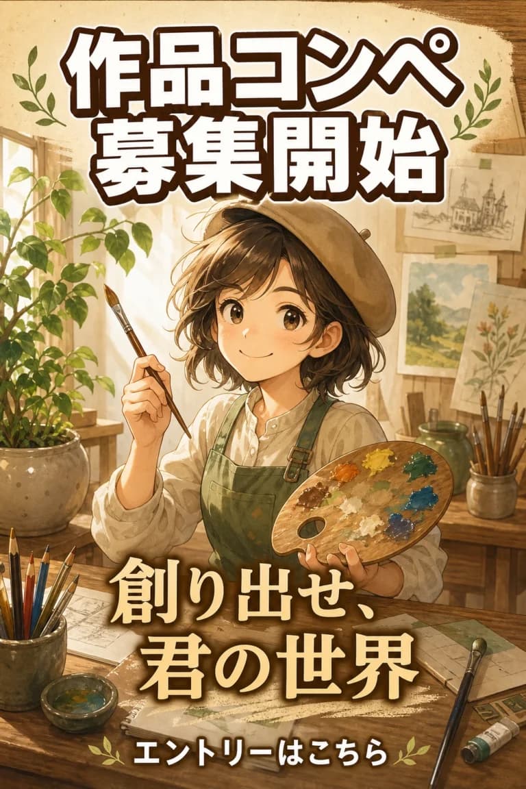 クリエイター向けコンペLP｜縦長バナーAI生成プロンプト作例