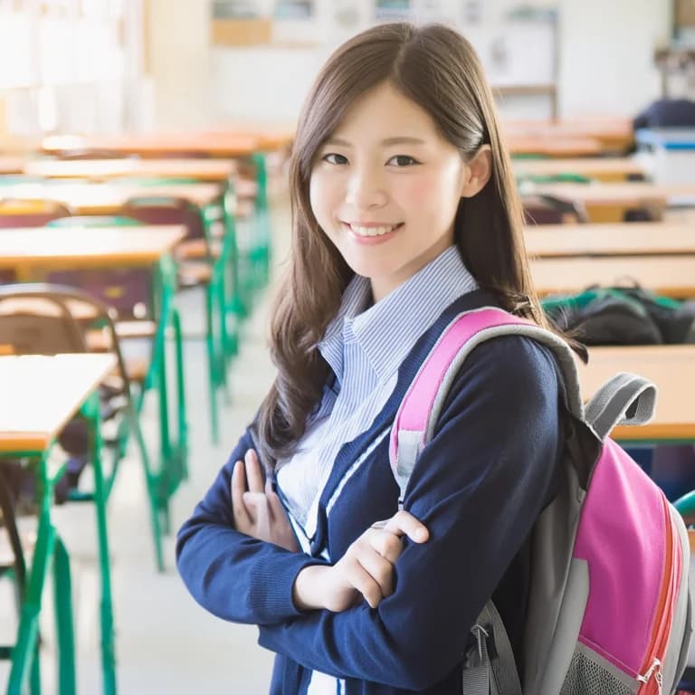 可愛い女子大学生が教室にいる