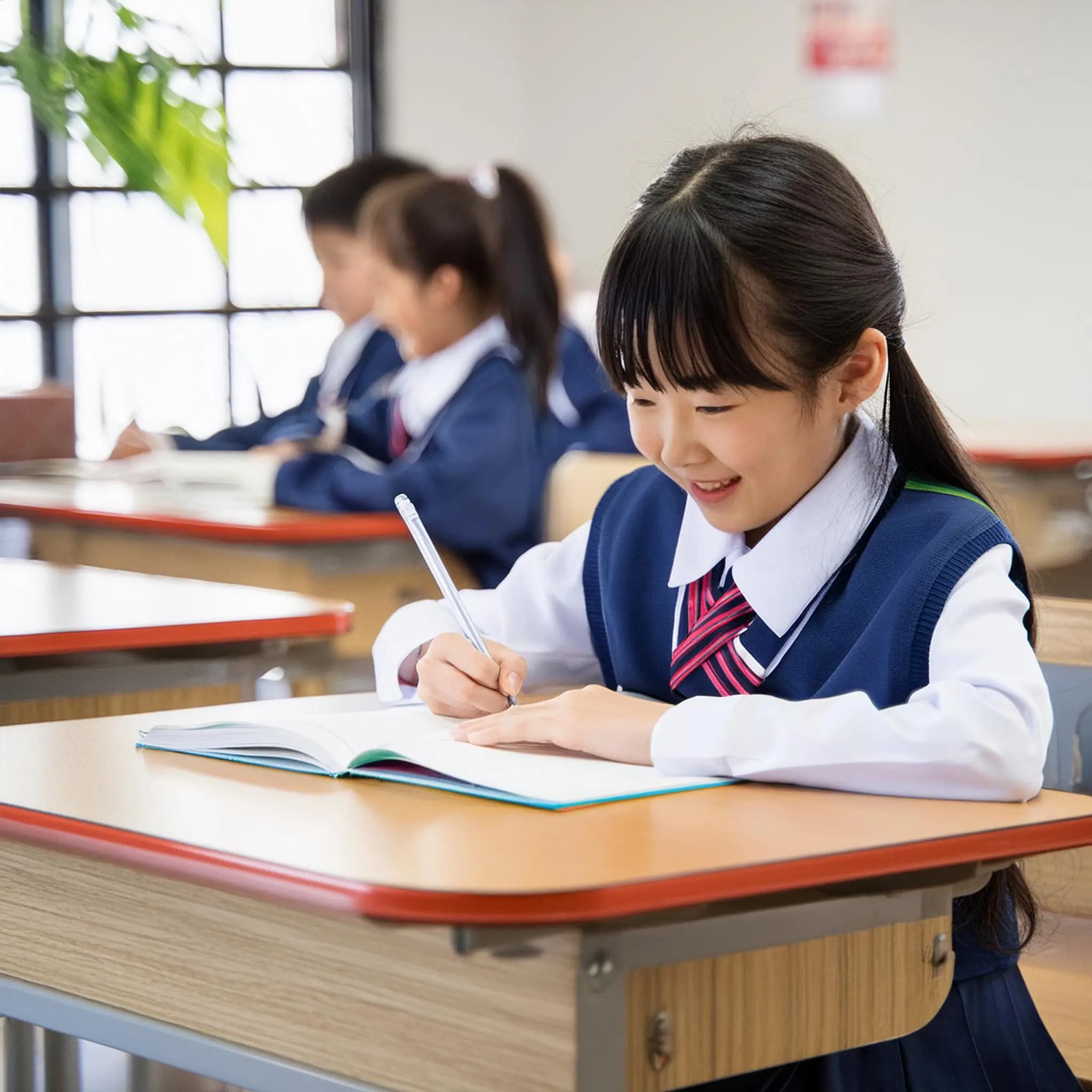 勉強する小学生女子