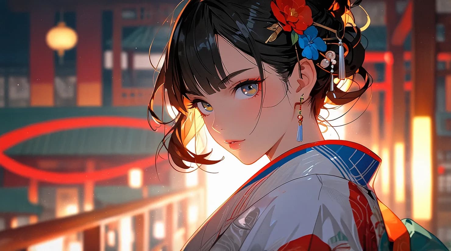 韓国風 衣装を着た役者