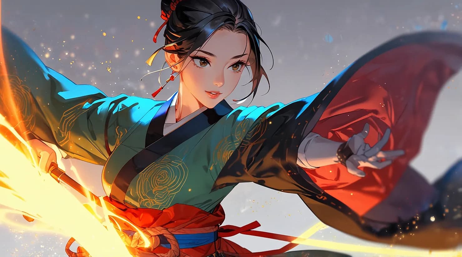 韓国風 衣装を着た役者