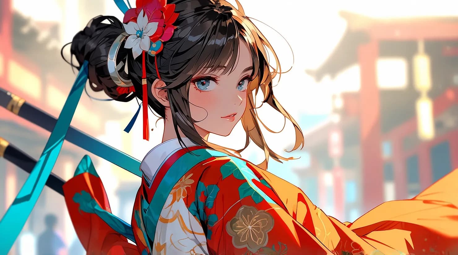 韓国風 衣装を着た役者