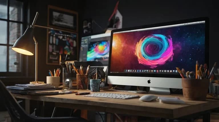 フリーランスのグラフィックデザイナーの空間