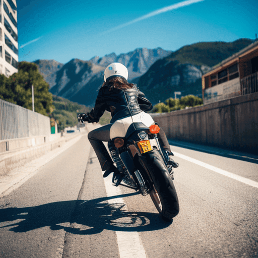 バイクに乗る女性