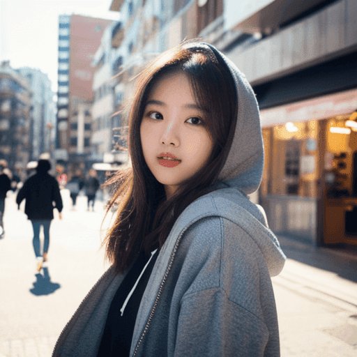 パーカーを着た女性