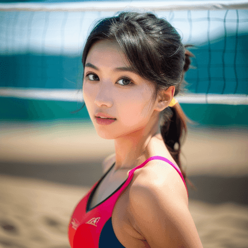 ビーチバレーの女性