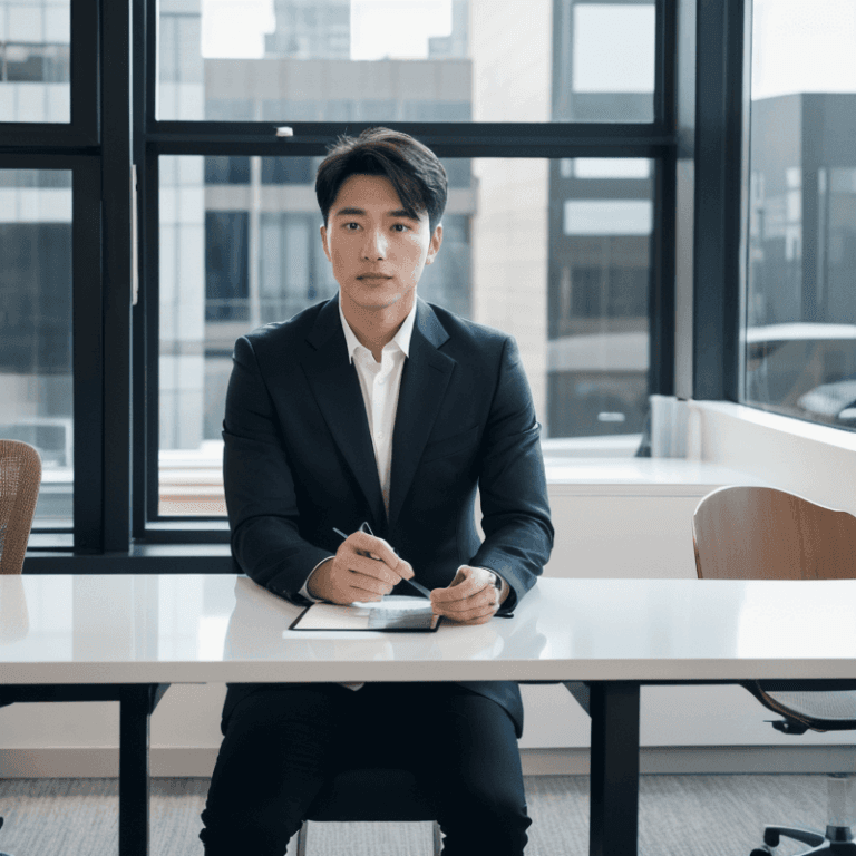 会議を受けている男性