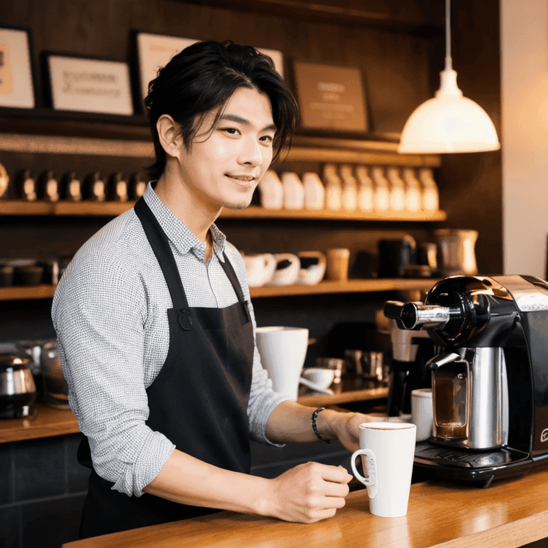 バリスタの男性