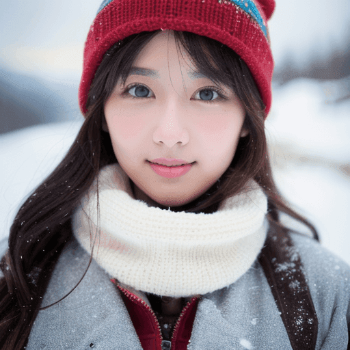 スキーウェアに映える冬の美女