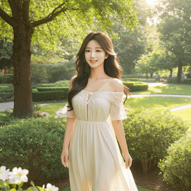 公園にいる美女