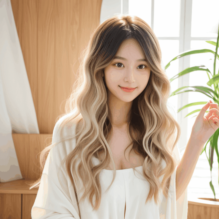 ゆるやかな髪が似合うナチュラル美女