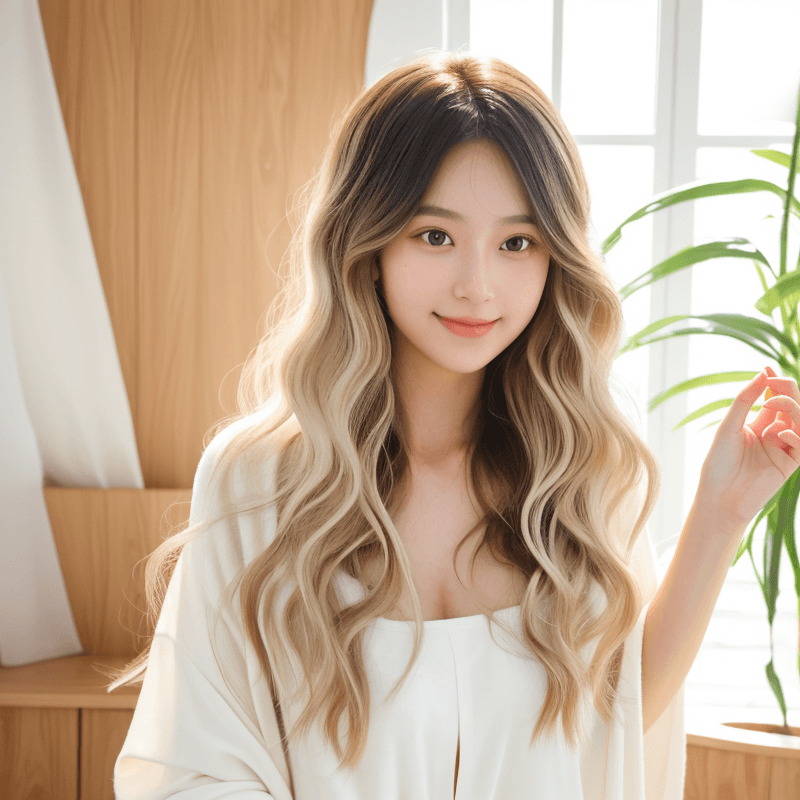 ゆるやかな髪が似合うナチュラル美女