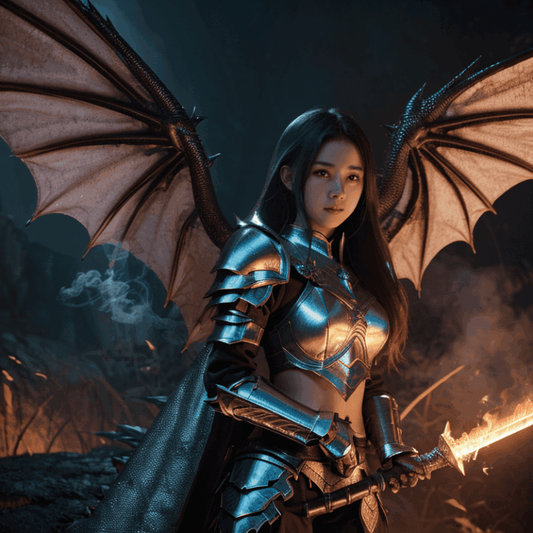 鱗の鎧をまとうドラゴン戦士少女