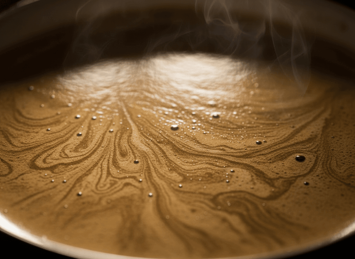 淹れたてコーヒーの芸術的クレママクロ撮影