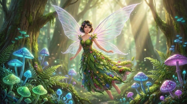 魅惑の森に住む可愛いアジア系妖精