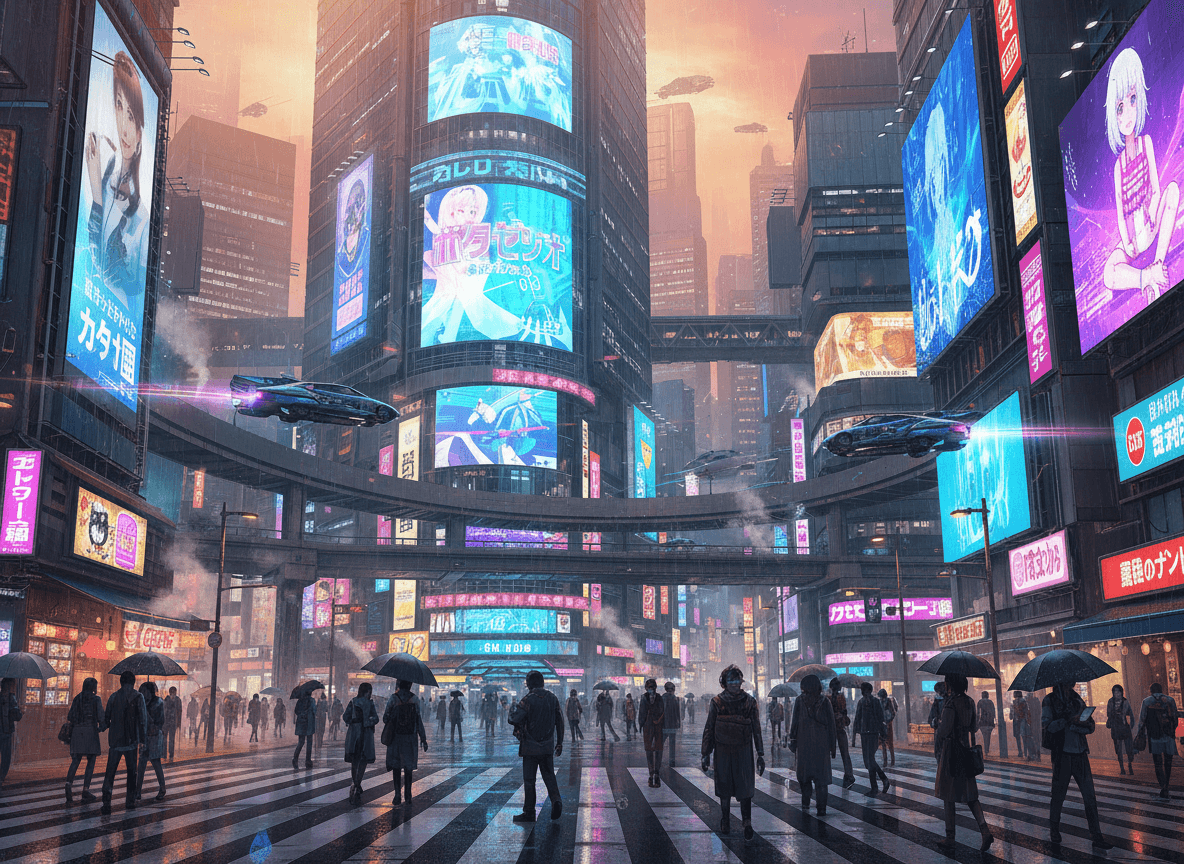 サイバーパンク渋谷2099：ホログラム都市景観