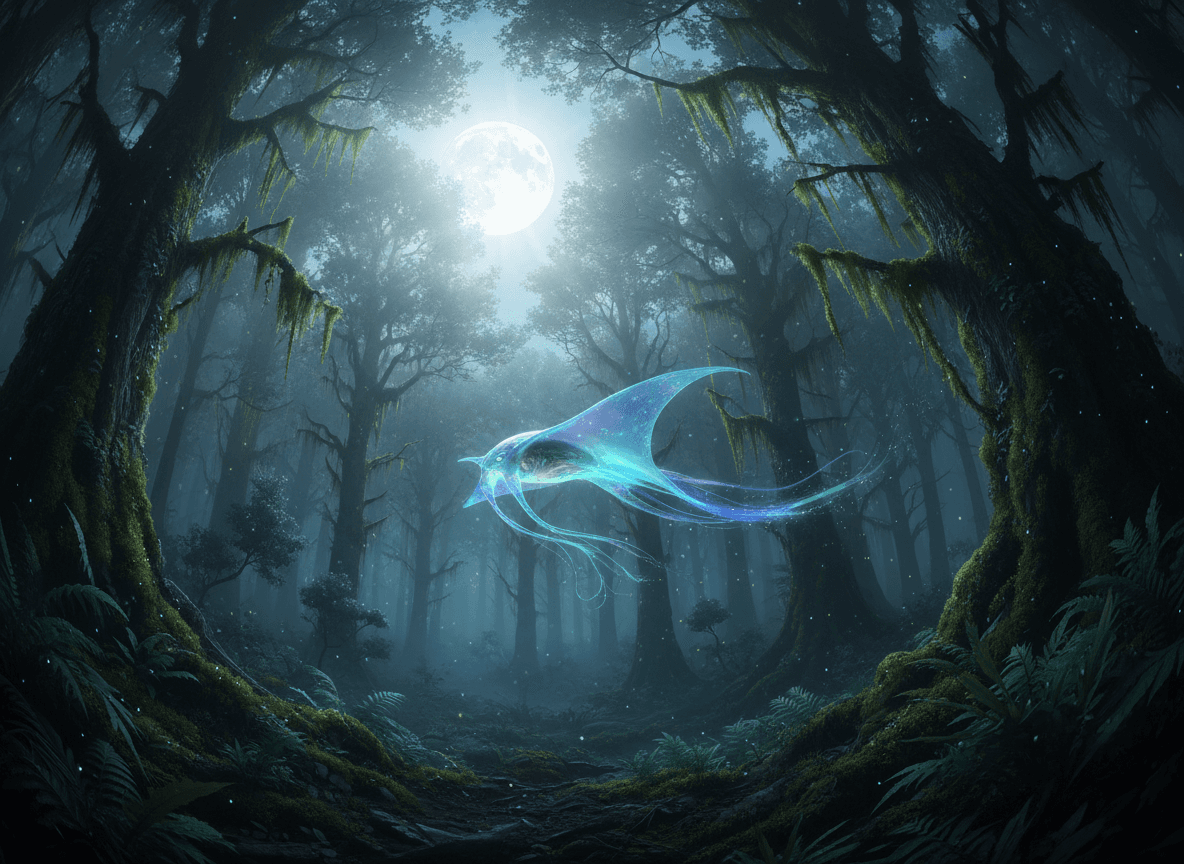 幻想的な森の光の守護者