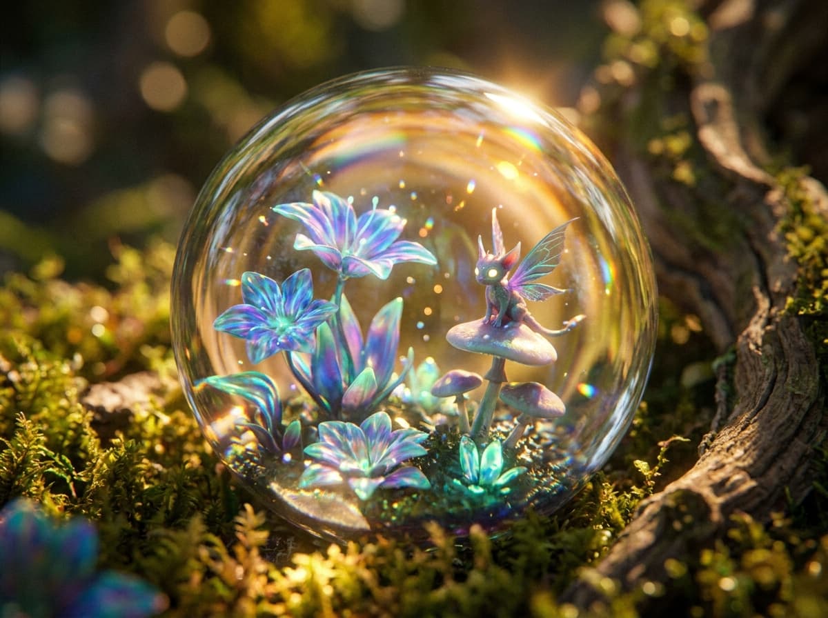 ガラスのビー玉に宿る幻想世界