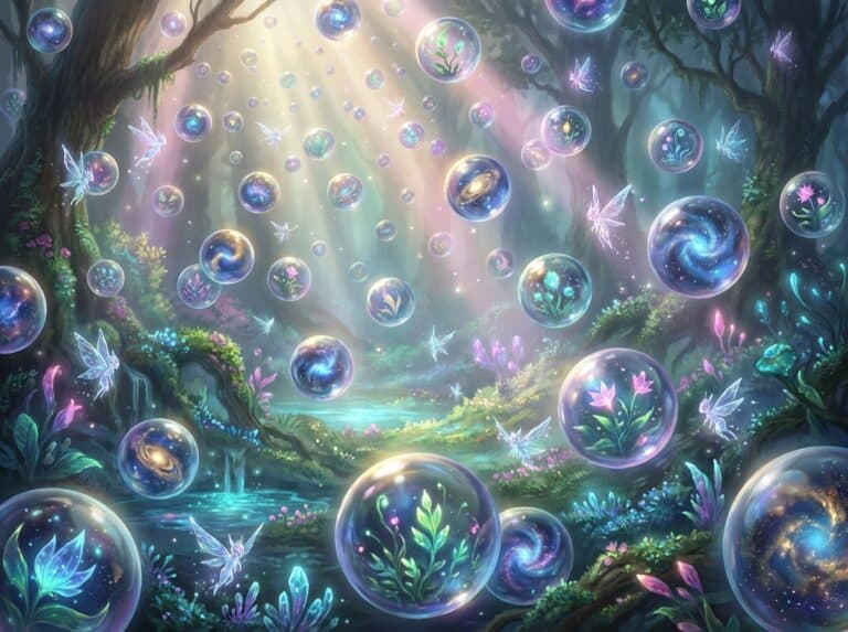 浮遊するビー玉の幻想世界