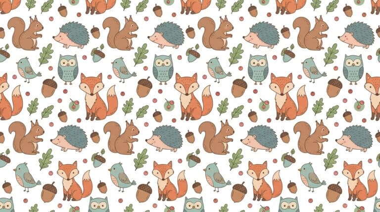 森の仲間たち シームレスパターン