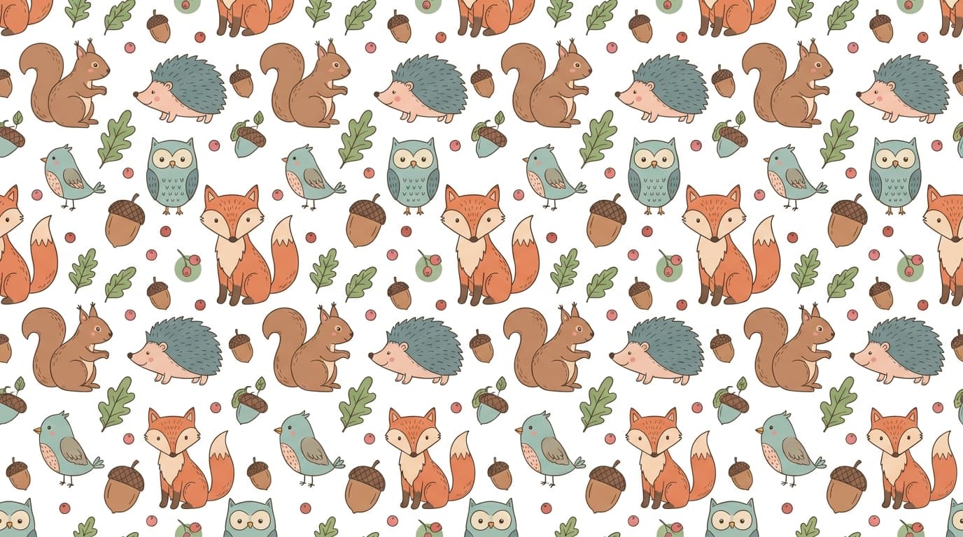 森の仲間たち シームレスパターン