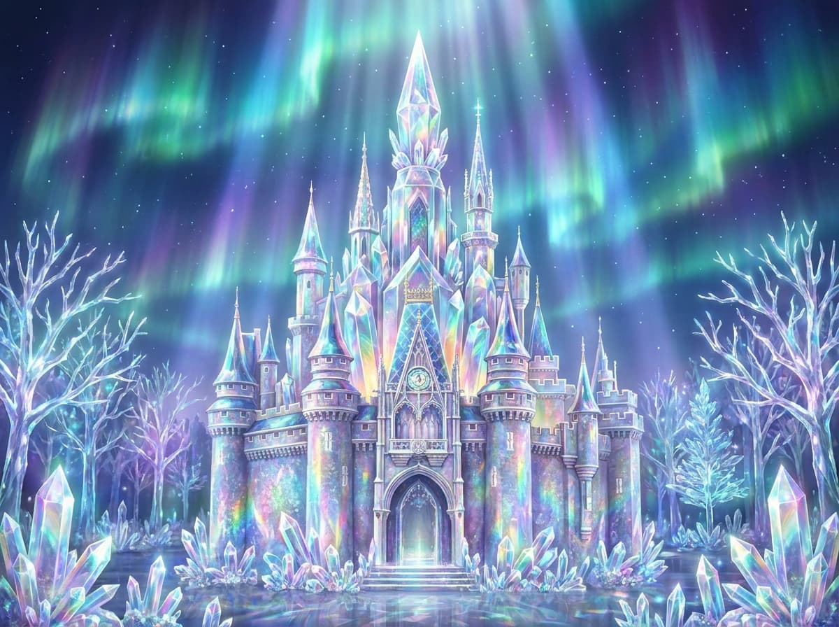 輝く宝石の城とクリスタルフォレスト