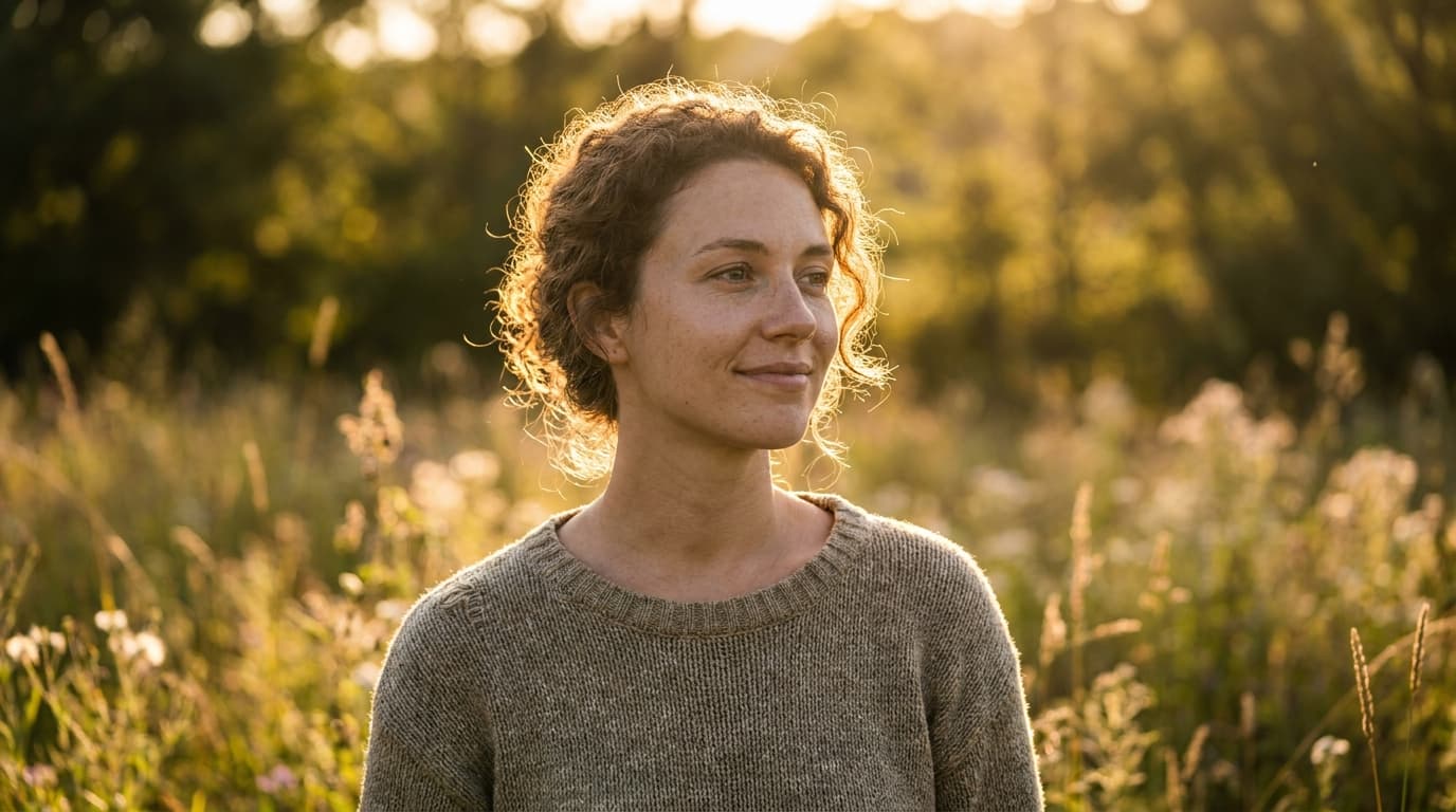 ゴールデンアワーの逆光ポートレート