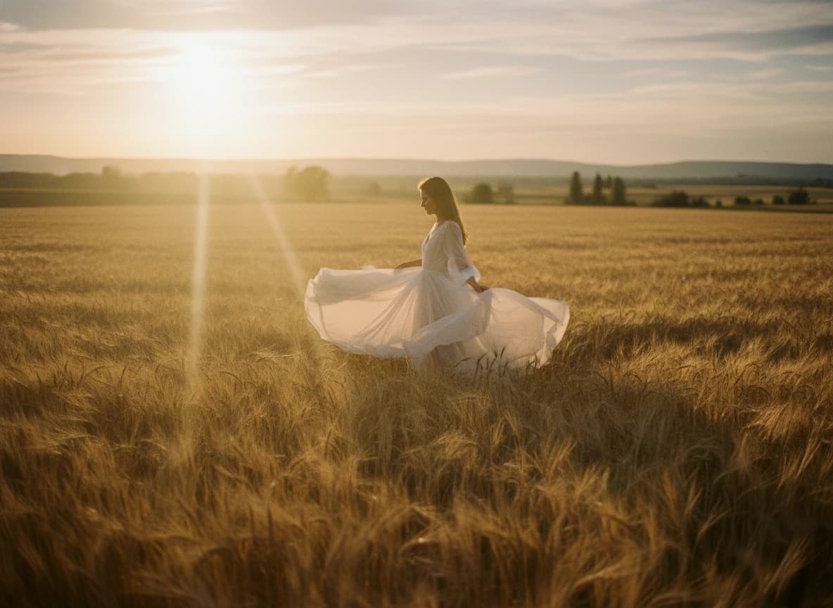 Wind's Embrace: Golden Fields Awaken with Light