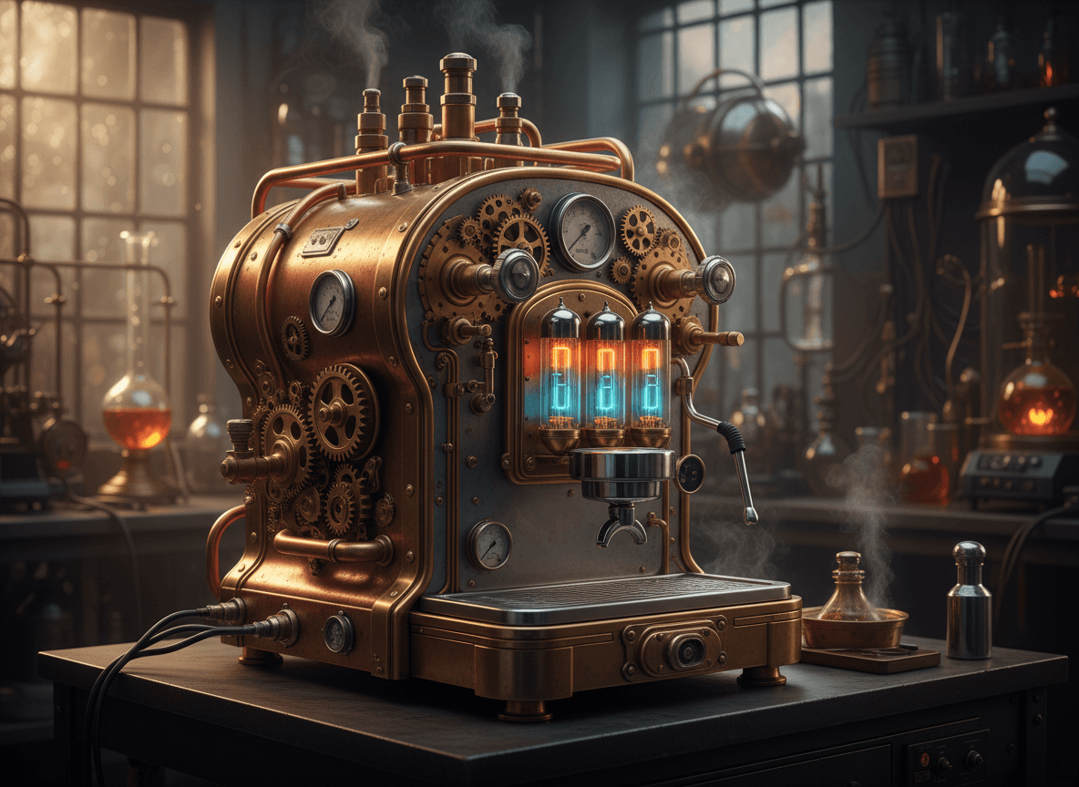 精巧なレトロフューチャー エスプレッソマシン