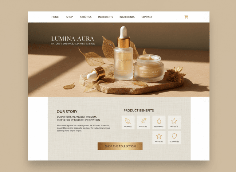 ラグジュアリースキンケアLPデザイン