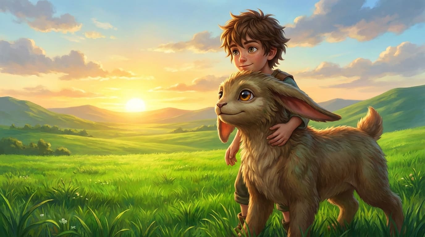 草原の友情：少年と優しい幻獣