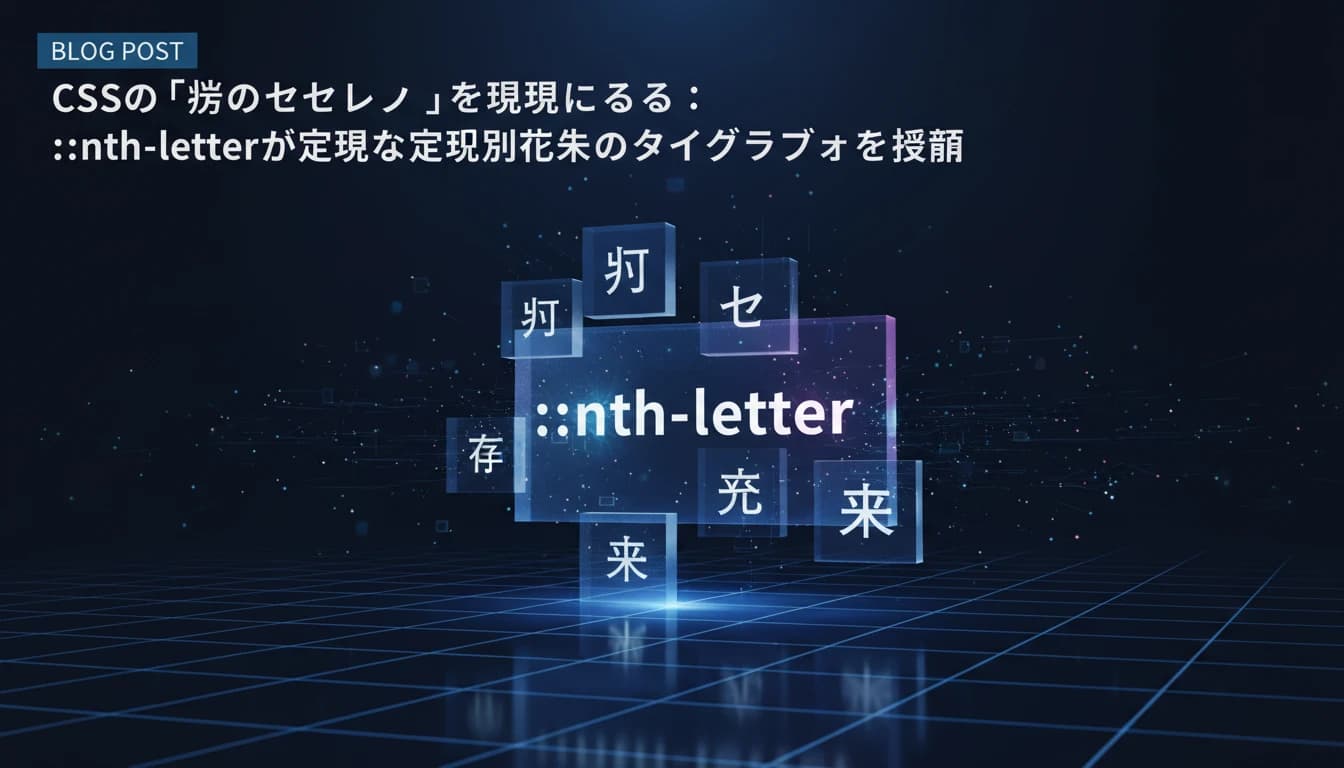 CSSの「幻のセレクタ」を現実にする：::nth-letterが実現する未来のタイポグラフィ表現