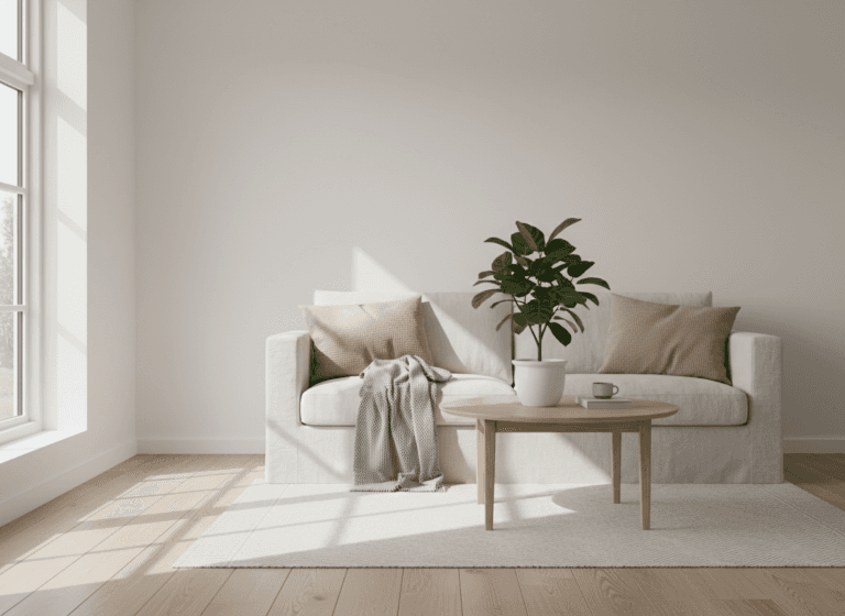 北欧インテリア：冬の朝日に包まれる空間