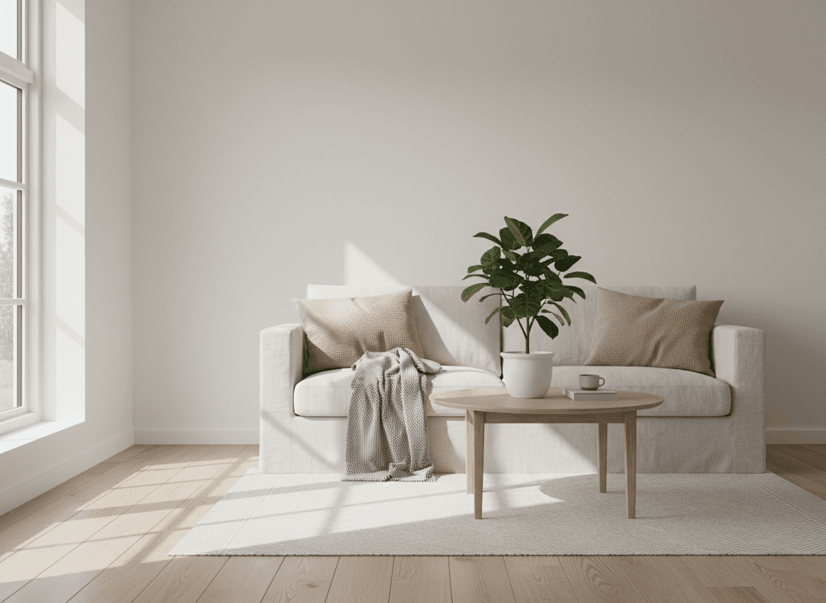 北欧インテリア：冬の朝日に包まれる空間