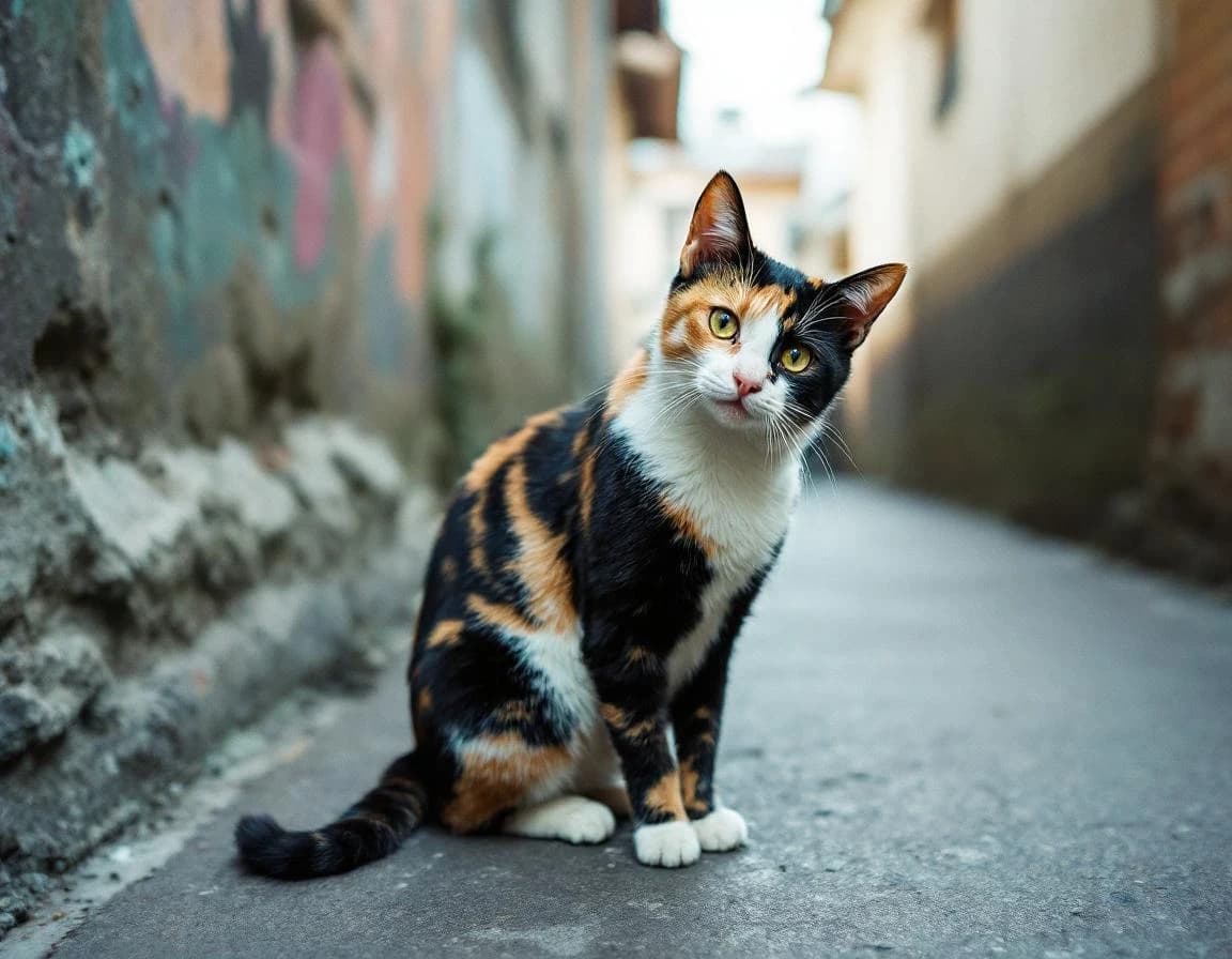 Prompt IA para gato callejero con textura de asfalto realista
