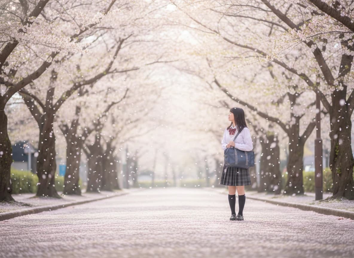 Cherry Blossom Spring Scene AI Image Prompt Example