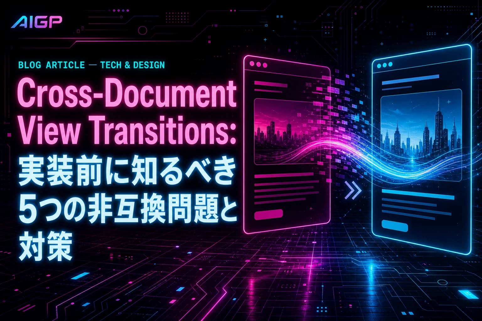 Cross-Document View Transitions：知るべき5つの非互換問題と対策プロンプト作例