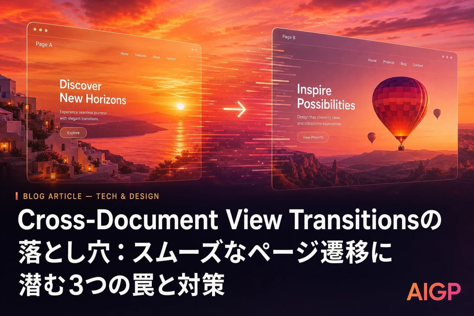Cross-Document View Transitions落とし穴3選：CSS遷移アニメーションの作例と対策プロンプト