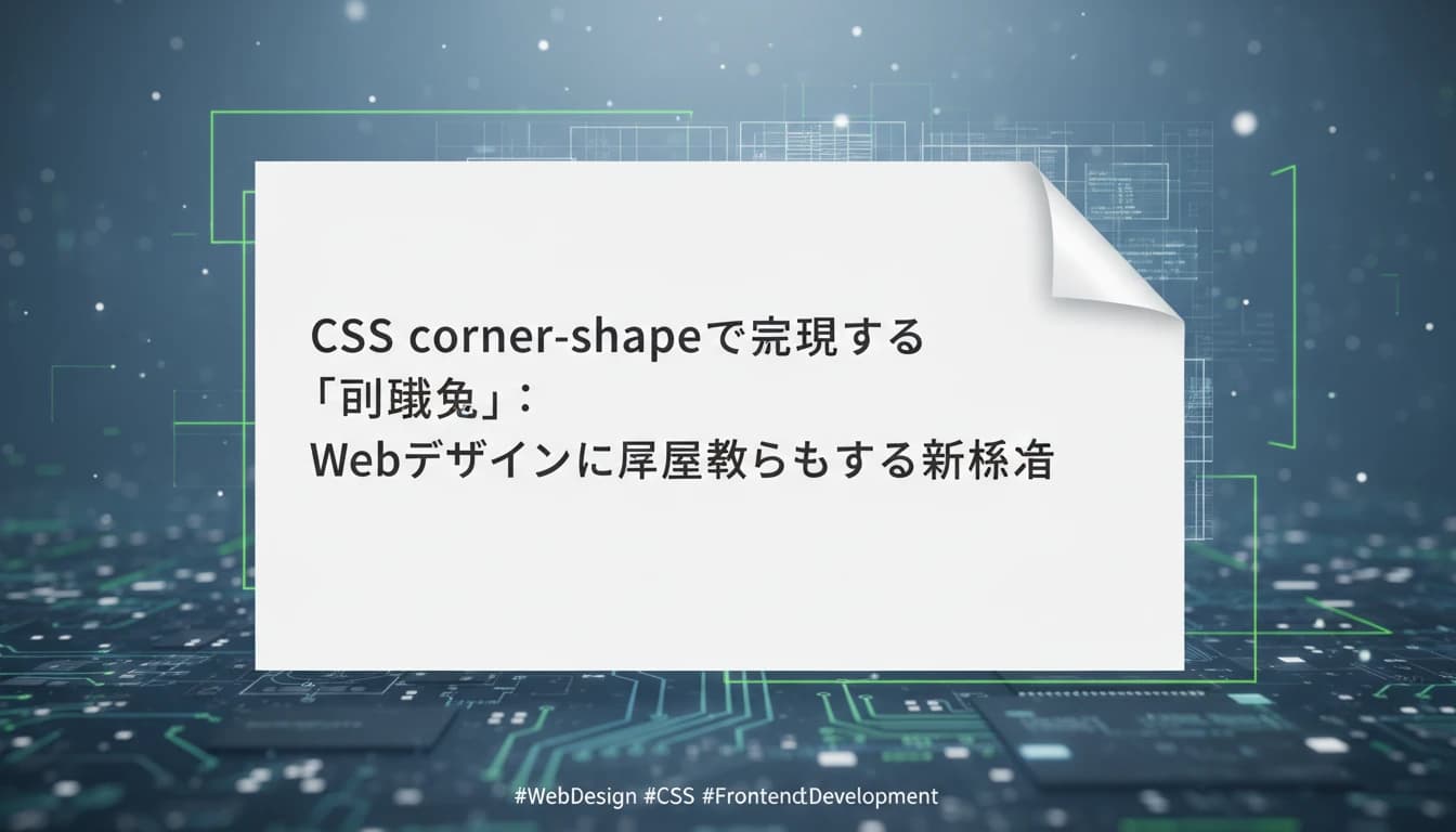 CSS corner-shapeで折り曲げ角を実装｜プロンプト作例と活用法