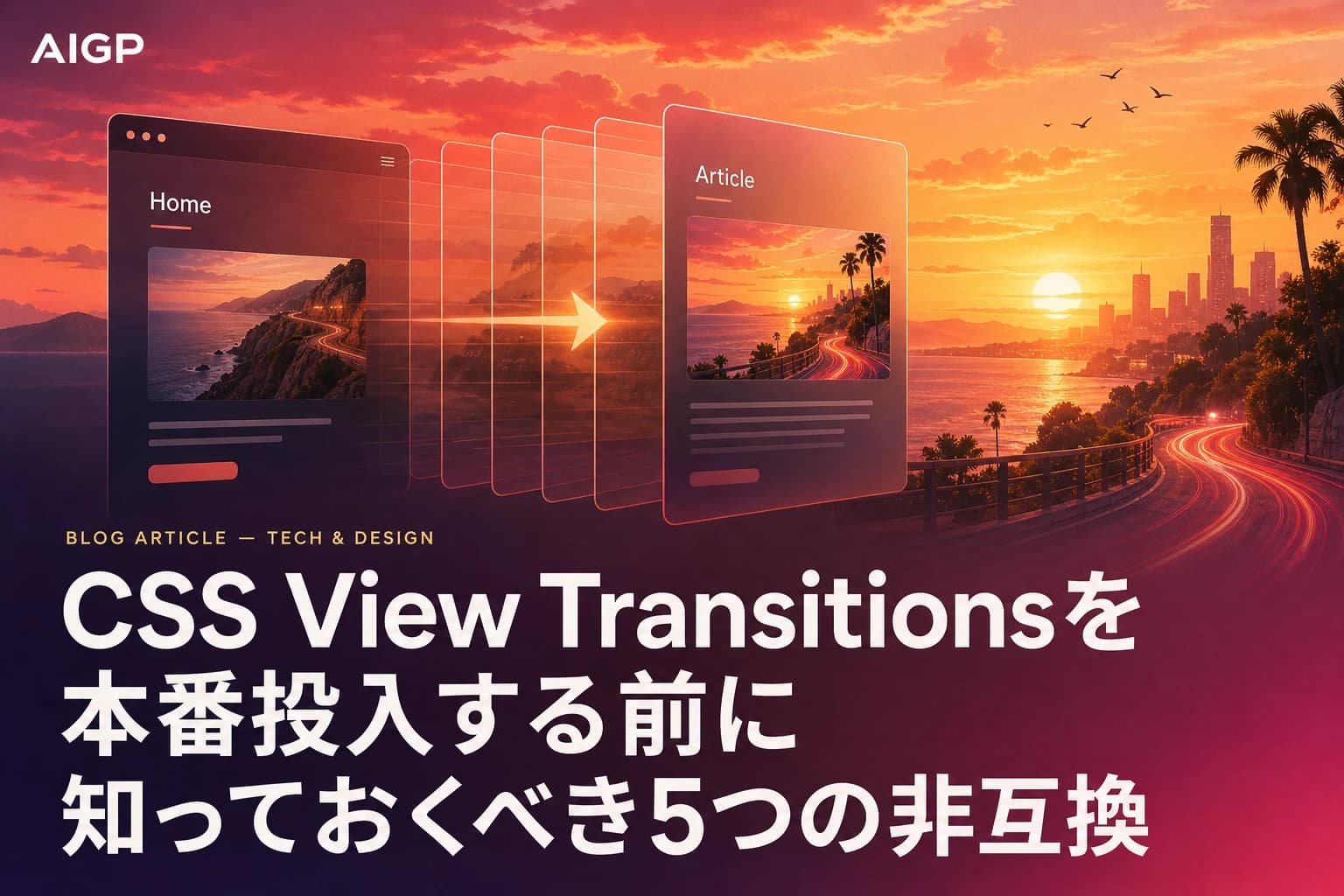 CSS View Transitions本番投入前に知る5つの非互換【プロンプト作例】