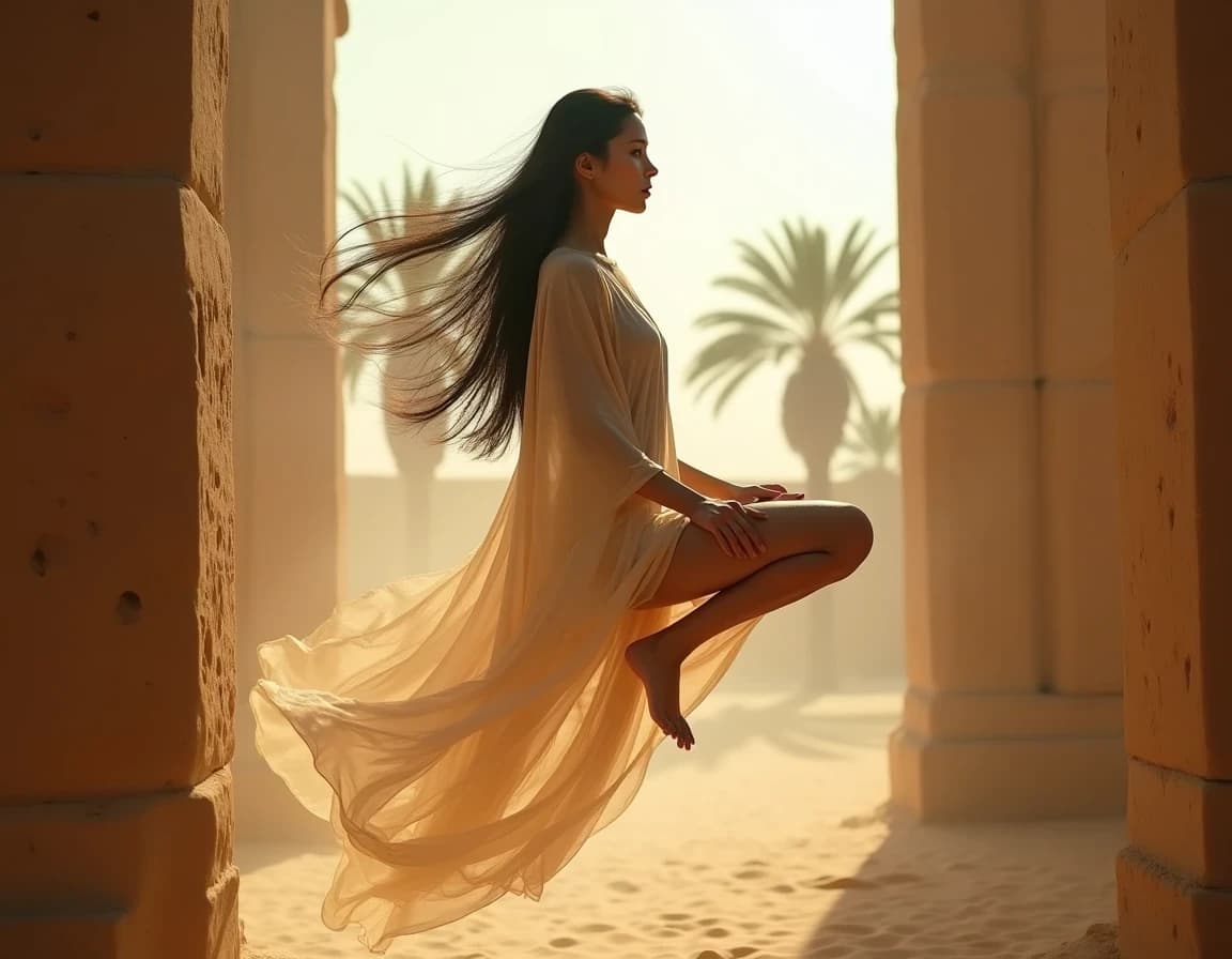 Desert Oasis Spirit AI Image Prompt – Sandstorm Fantasy