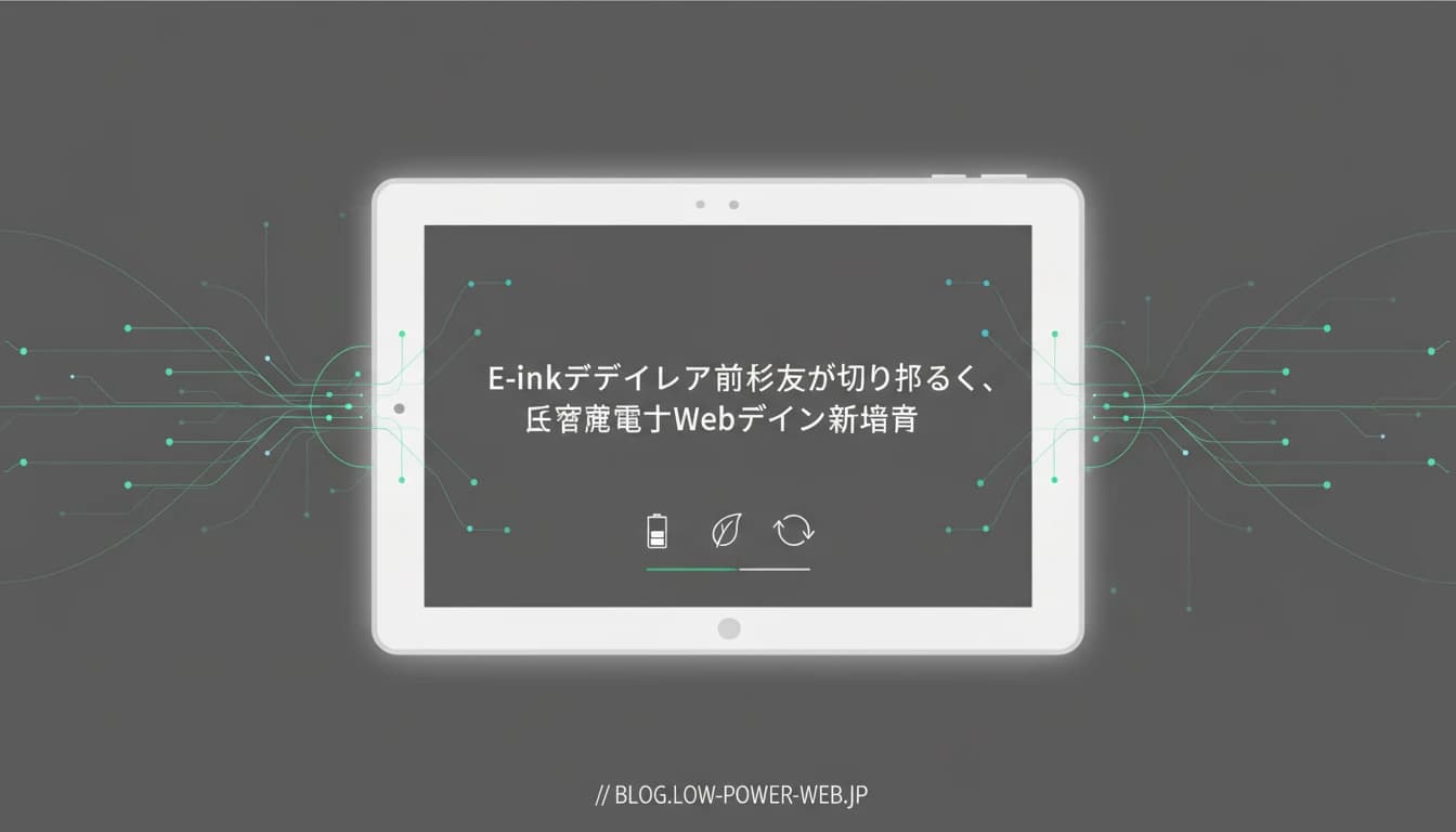 E-inkディスプレイ最適化が切り拓く、低消費電力Webデザインの新境地