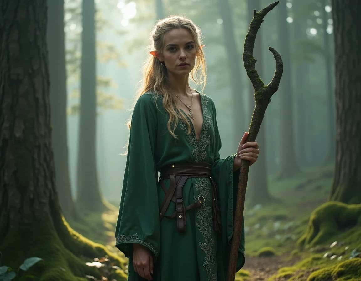 Misty Forest Elf Portrait — AI-Generated Documentary Photo Prompt