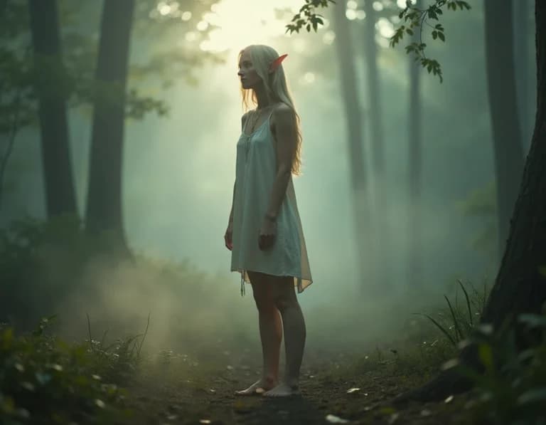 霧が解ける、エルフの朝