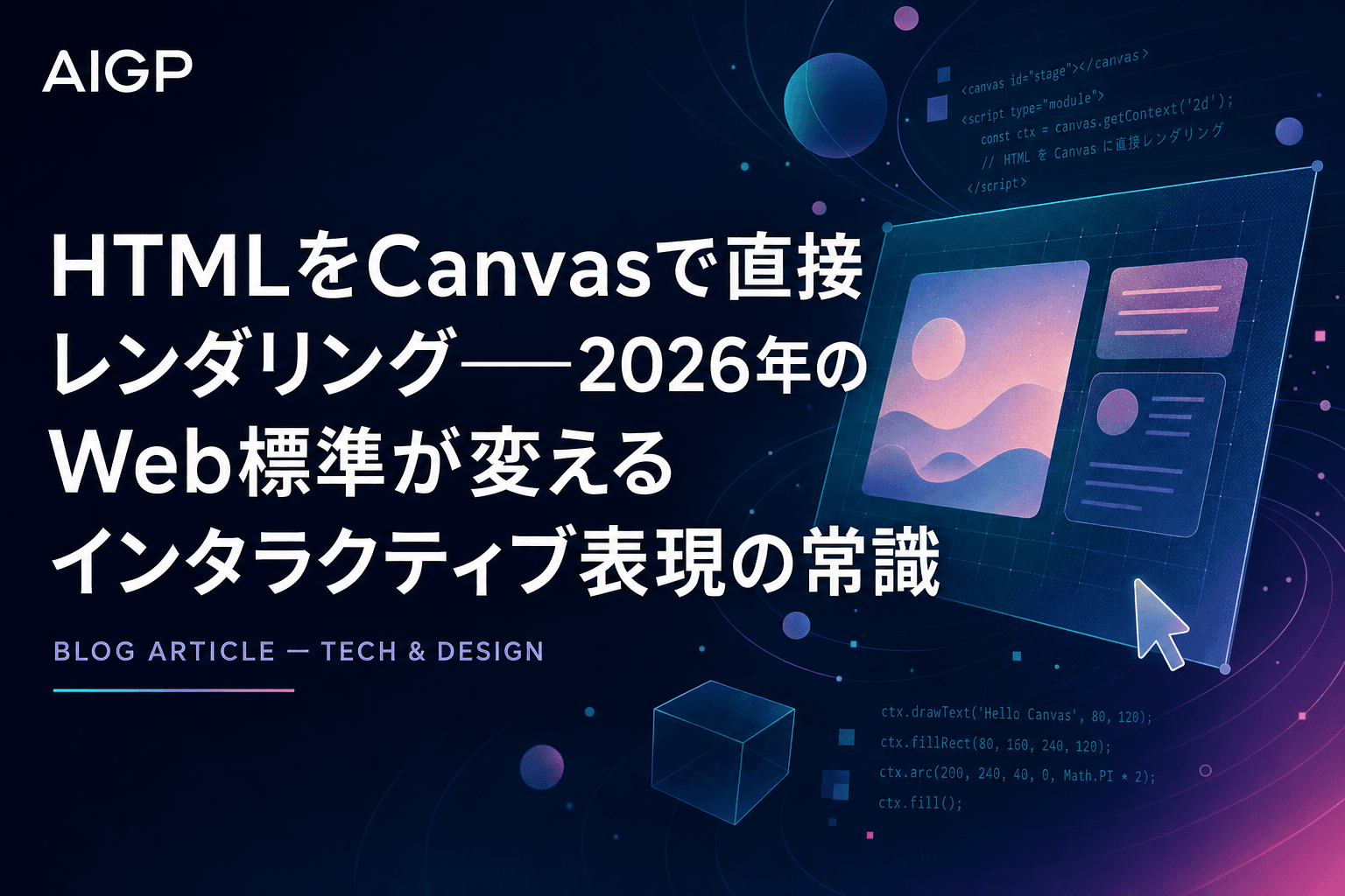 HTMLをCanvasで直接レンダリング──2026年のWeb標準が変えるインタラクティブ表現の常識